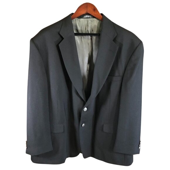 Stafford Other - Stafford Men's Blazer Jacket 50R Black Sport Coat Double Button Classic Formal